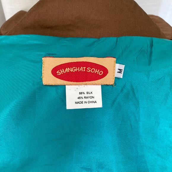 Chinese style fitted blue mandarin jacket by Shanghai Soho - Picture 6 of 7